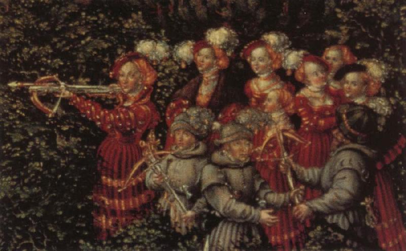 Lucas Cranach Details of The Stag Hunt oil painting image